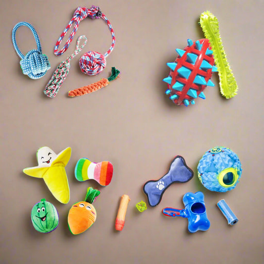 Pacific Pups - 18 Pack Dog Chew Toys - Puppy Toys - Dog Rope Toys Dog Plush