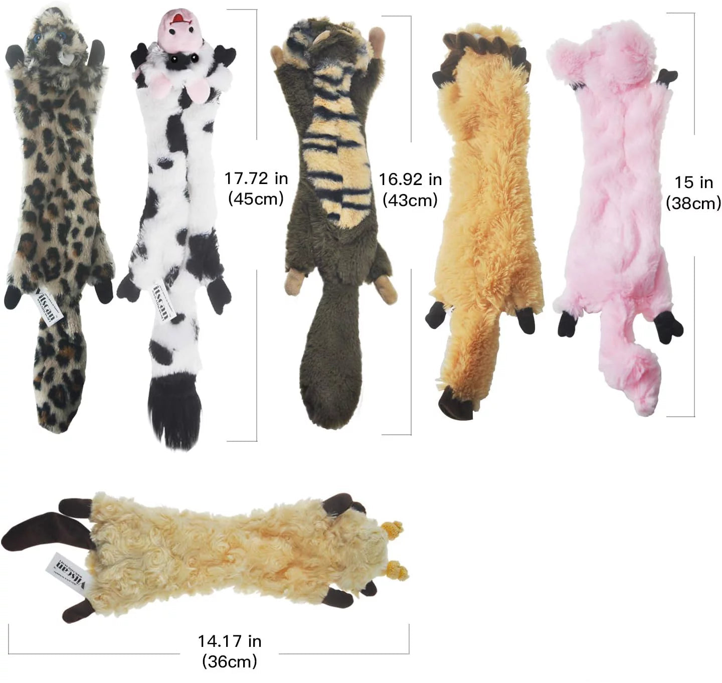 Dog Squeaky Toys No Stuffing, 6 Pack Dog Toys Crinkle Dog Toys for Small Dogs Durable Dog Chew Toys Plush Cute Animals Natural Puppy Toys for Teething Pet Toys Squeak