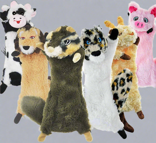 Dog Squeaky Toys No Stuffing, 6 Pack Dog Toys Crinkle Dog Toys for Small Dogs Durable Dog Chew Toys Plush Cute Animals Natural Puppy Toys for Teething Pet Toys Squeak